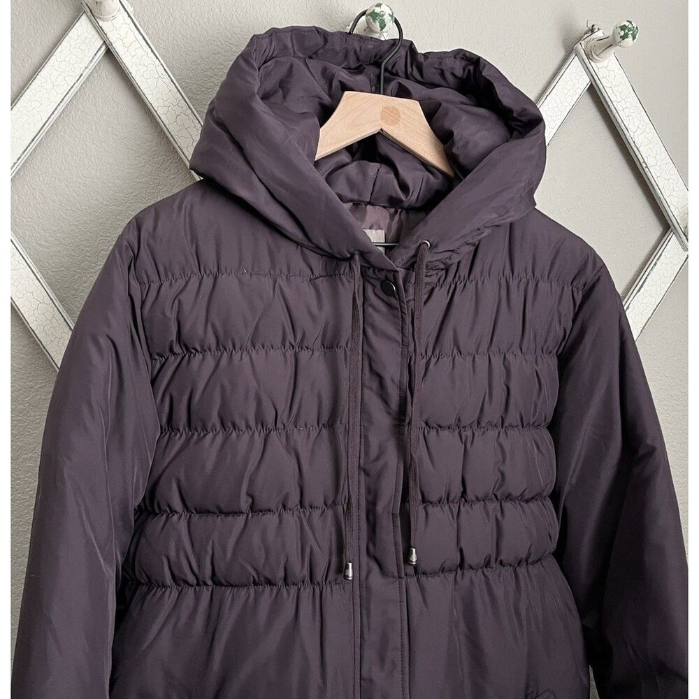 J.Jill Women's M Hooded Down Puffer Jacket Wrist Cuffs - Picture 2 of 8